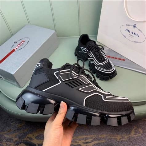 white cloudbust prada|Prada black cloudbust sneakers.